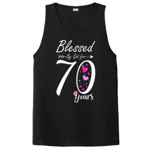 Wo 70th Birthday Tee Gift and Blessed for 70 Years Birthday PosiCharge Competitor Tank