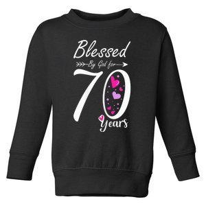 Wo 70th Birthday Tee Gift and Blessed for 70 Years Birthday Toddler Sweatshirt