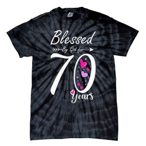 Wo 70th Birthday Tee Gift and Blessed for 70 Years Birthday Tie-Dye T-Shirt