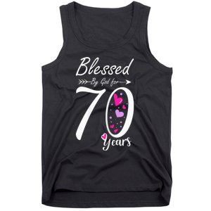 Wo 70th Birthday Tee Gift and Blessed for 70 Years Birthday Tank Top