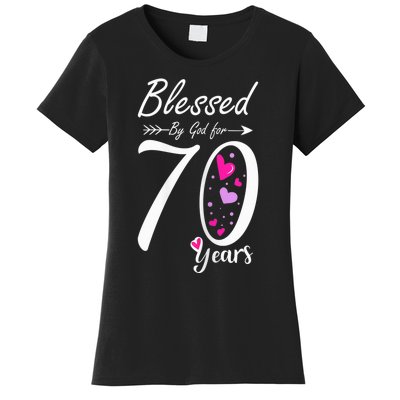 Wo 70th Birthday Tee Gift and Blessed for 70 Years Birthday Women's T-Shirt