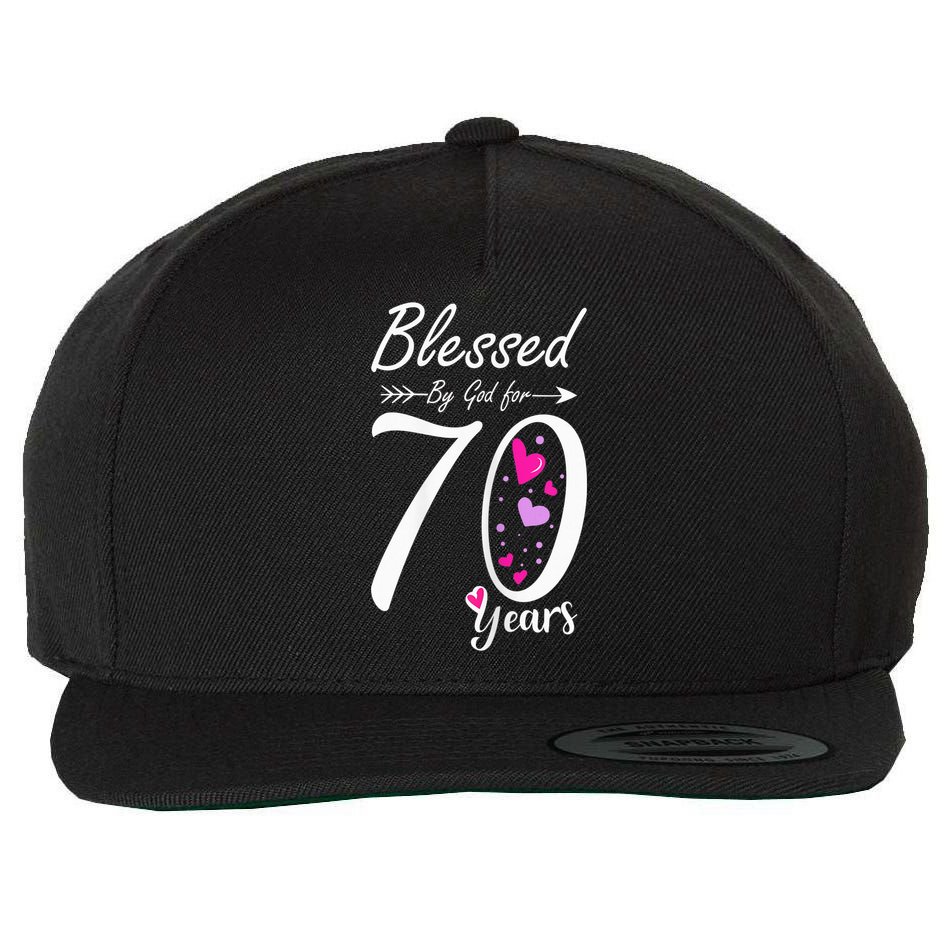 Wo 70th Birthday Tee Gift and Blessed for 70 Years Birthday Wool Snapback Cap