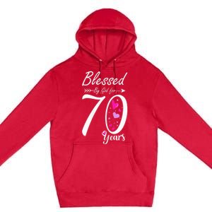 Wo 70th Birthday Tee Gift and Blessed for 70 Years Birthday Premium Pullover Hoodie