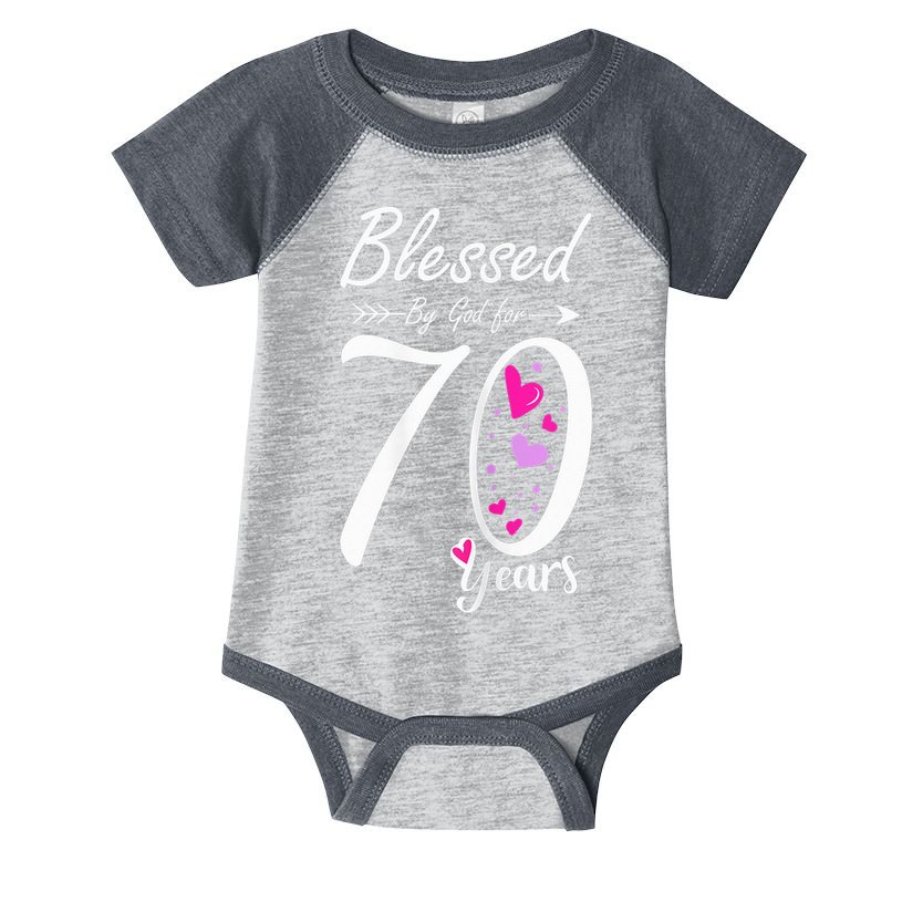 Wo 70th Birthday Tee Gift and Blessed for 70 Years Birthday Infant Baby Jersey Bodysuit