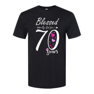 Wo 70th Birthday Tee Gift and Blessed for 70 Years Birthday Softstyle CVC T-Shirt