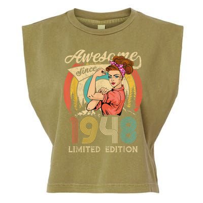 Wo 75th Birthday Present gifts ideas, Vintage Retro Best of 1948 Garment-Dyed Women's Muscle Tee