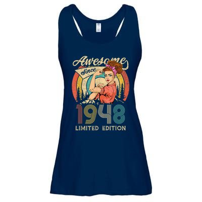 Wo 75th Birthday Present gifts ideas, Vintage Retro Best of 1948 Ladies Essential Flowy Tank