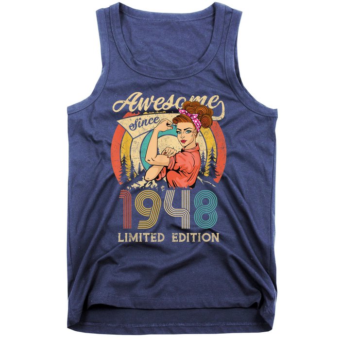 Wo 75th Birthday Present gifts ideas, Vintage Retro Best of 1948 Tank Top