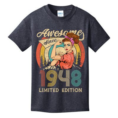 Wo 75th Birthday Present gifts ideas, Vintage Retro Best of 1948 Kids T-Shirt