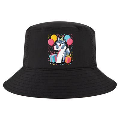 Wolf 7th Birthday Girl 7 Years Old Seventh Seven Wolf Cool Comfort Performance Bucket Hat