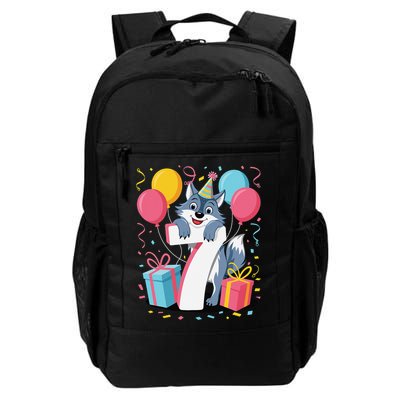 Wolf 7th Birthday Girl 7 Years Old Seventh Seven Wolf Backpack