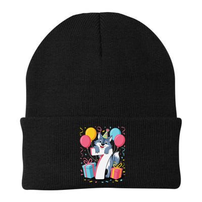 Wolf 7th Birthday Girl 7 Years Old Seventh Seven Wolf Beanie