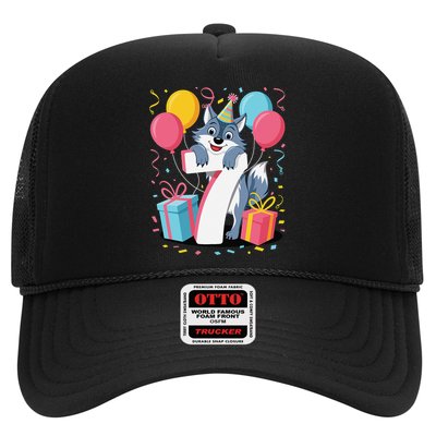 Wolf 7th Birthday Girl 7 Years Old Seventh Seven Wolf Hat