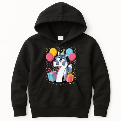 Wolf 7th Birthday Girl 7 Years Old Seventh Seven Wolf Kids Hoodie