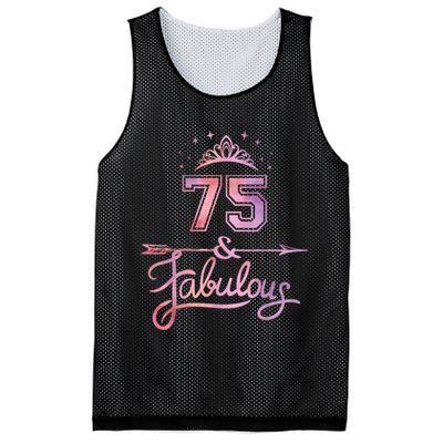 Wo 75 Years Old And Fabulous Happy 75th Birthday Present Mesh Reversible Basketball Jersey Tank