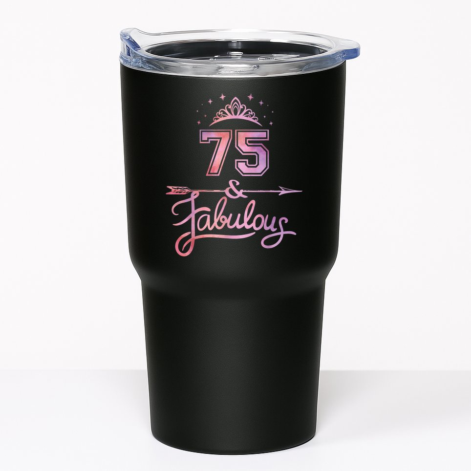 Wo 75 Years Old And Fabulous Happy 75th Birthday Present Tumbler