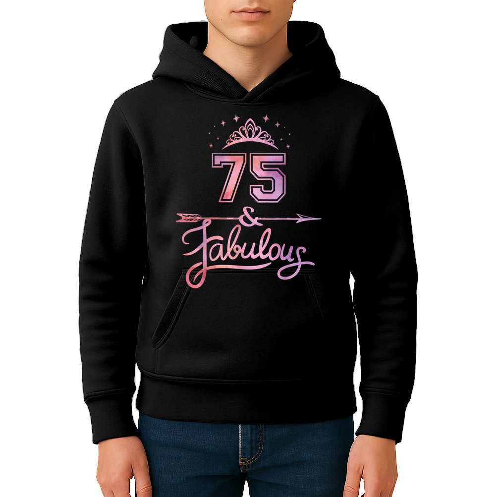 Wo 75 Years Old And Fabulous Happy 75th Birthday Present Kids Hoodie