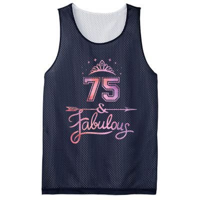 Wo 75 Years Old And Fabulous Happy 75th Birthday Present Mesh Reversible Basketball Jersey Tank