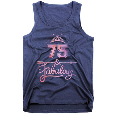 Wo 75 Years Old And Fabulous Happy 75th Birthday Present Tank Top