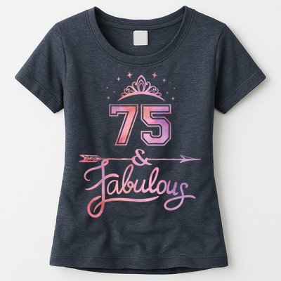 Wo 75 Years Old And Fabulous Happy 75th Birthday Present Womens T-Shirt