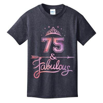Wo 75 Years Old And Fabulous Happy 75th Birthday Present Kids T-Shirt