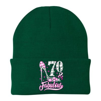 WoM.e.ns 70 Years Old Gifts 70 & Fabulous 70th Birthday Pink Diamond V-Neck Knit Cap Winter Beanie