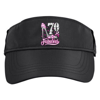 WoM.e.ns 70 Years Old Gifts 70 & Fabulous 70th Birthday Pink Diamond V-Neck Adult Drive Performance Visor