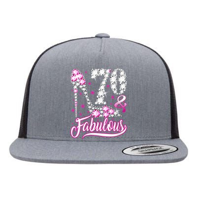 WoM.e.ns 70 Years Old Gifts 70 & Fabulous 70th Birthday Pink Diamond V-Neck Flat Bill Trucker Hat