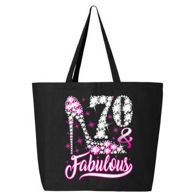 WoM.e.ns 70 Years Old Gifts 70 & Fabulous 70th Birthday Pink Diamond V-Neck 25L Jumbo Tote