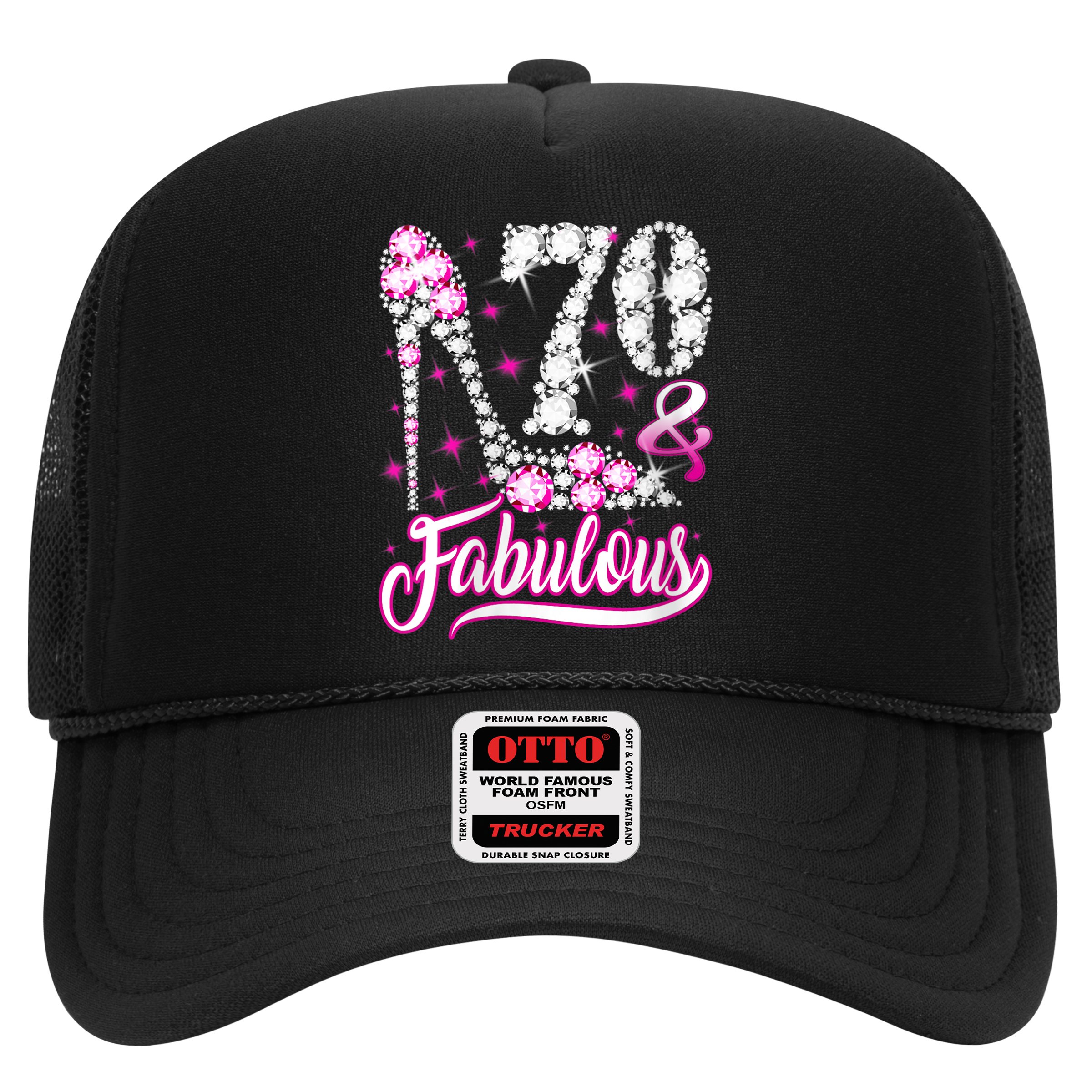 WoM.e.ns 70 Years Old Gifts 70 & Fabulous 70th Birthday Pink Diamond V-Neck Hat