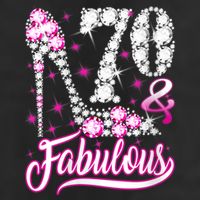 WoM.e.ns 70 Years Old Gifts 70 & Fabulous 70th Birthday Pink Diamond V-Neck Hat