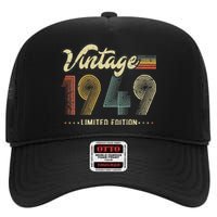 Womens 74 Year Old Gifts Born In 1949 Vintage Retro 74th Birthday High Crown Mesh Back Trucker Hat