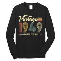 Womens 74 Year Old Gifts Born In 1949 Vintage Retro 74th Birthday Long Sleeve Shirt