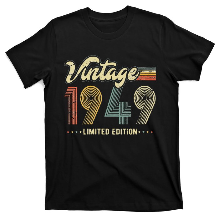 Womens 74 Year Old Gifts Born In 1949 Vintage Retro 74th Birthday T-Shirt