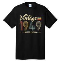 Womens 74 Year Old Gifts Born In 1949 Vintage Retro 74th Birthday Tall T-Shirt