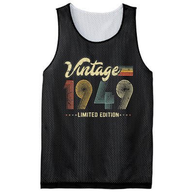 Womens 74 Year Old Gifts Born In 1949 Vintage Retro 74th Birthday Mesh Reversible Basketball Jersey Tank