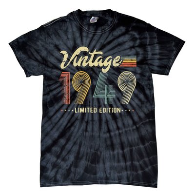 Womens 74 Year Old Gifts Born In 1949 Vintage Retro 74th Birthday Tie-Dye T-Shirt