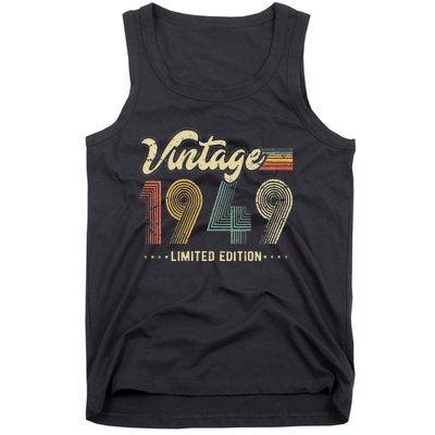 Womens 74 Year Old Gifts Born In 1949 Vintage Retro 74th Birthday Tank Top