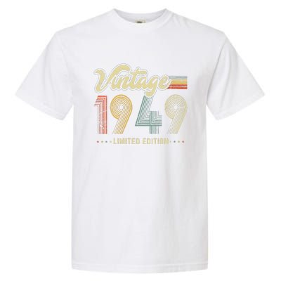 Womens 74 Year Old Gifts Born In 1949 Vintage Retro 74th Birthday Garment-Dyed Heavyweight T-Shirt