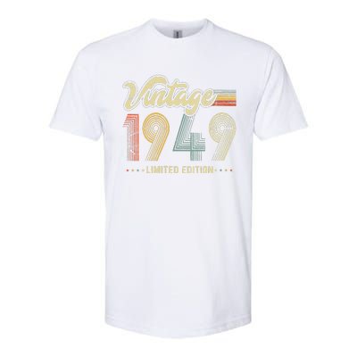 Womens 74 Year Old Gifts Born In 1949 Vintage Retro 74th Birthday Softstyle CVC T-Shirt