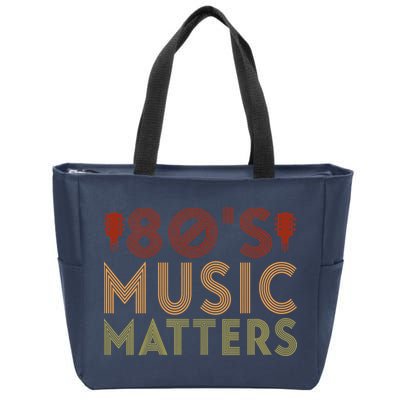 Wo 80's Music Matters Funny 80's Music Outfit 70s Music V-Neck Zip Tote Bag