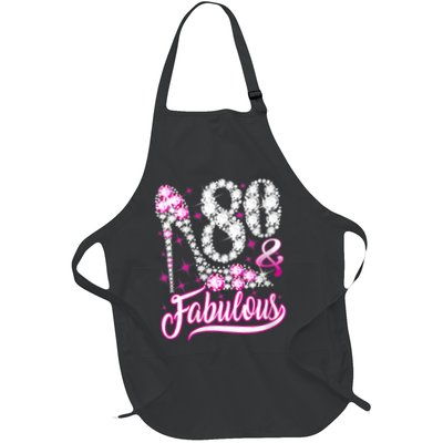 Wom.e.ns 80 Years Old Gifts 80 & Fabulous 80th Birthday Pink Diamond V-Neck Apron