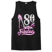 Wom.e.ns 80 Years Old Gifts 80 & Fabulous 80th Birthday Pink Diamond V-Neck PosiCharge Competitor Tank