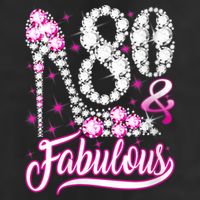 Wom.e.ns 80 Years Old Gifts 80 & Fabulous 80th Birthday Pink Diamond V-Neck Hat