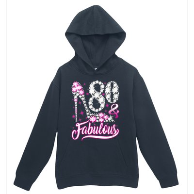 Wom.e.ns 80 Years Old Gifts 80 & Fabulous 80th Birthday Pink Diamond V-Neck Urban Pullover Hoodie