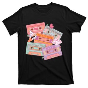 Western 90s Country Music Cassettes Valentines Cowgirl T-Shirt