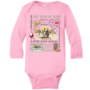 Western 90s Country Music Retro Cowboy Cowgirl Baby Long Sleeve Bodysuit