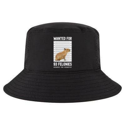 Wanted 93 Felonies Capybara Mugshots Rodent Owners Cool Comfort Performance Bucket Hat