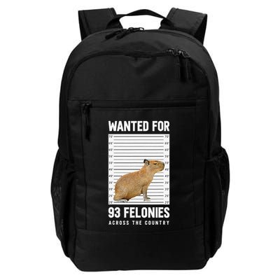 Wanted 93 Felonies Capybara Mugshots Rodent Owners Backpack