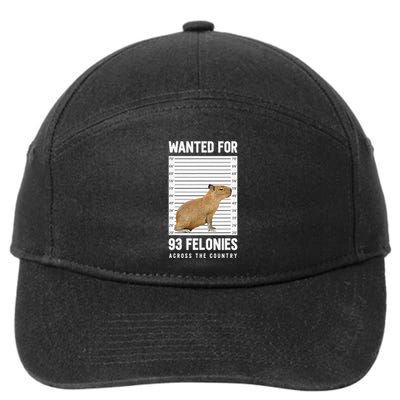Wanted 93 Felonies Capybara Mugshots Rodent Owners 7-Panel Snapback Hat